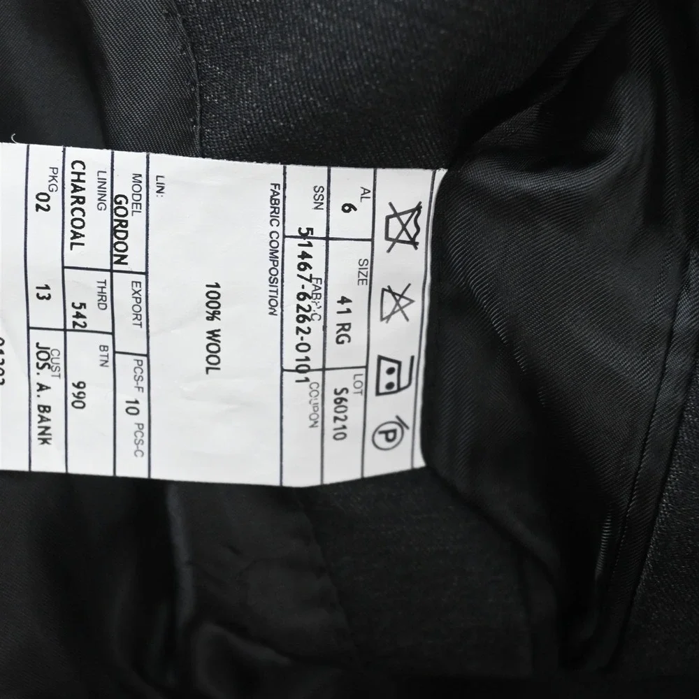 Jos A Bank 41R Gray 100% Wool Gordon Mens Blazer Suit Jacket Sport Coat‎